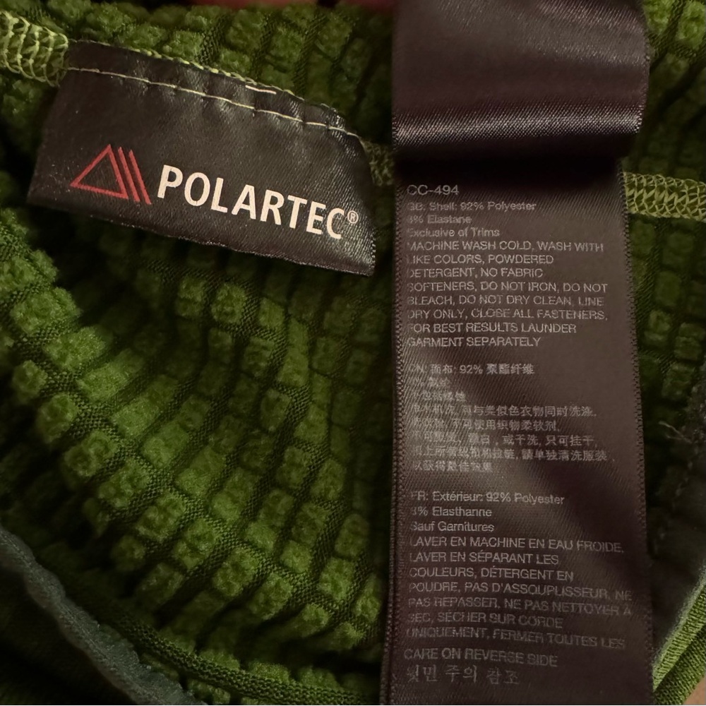 Marmot men’s Two Tone Green 1/4 zip pullover Polartec fleece size med - Picture 6 of 7